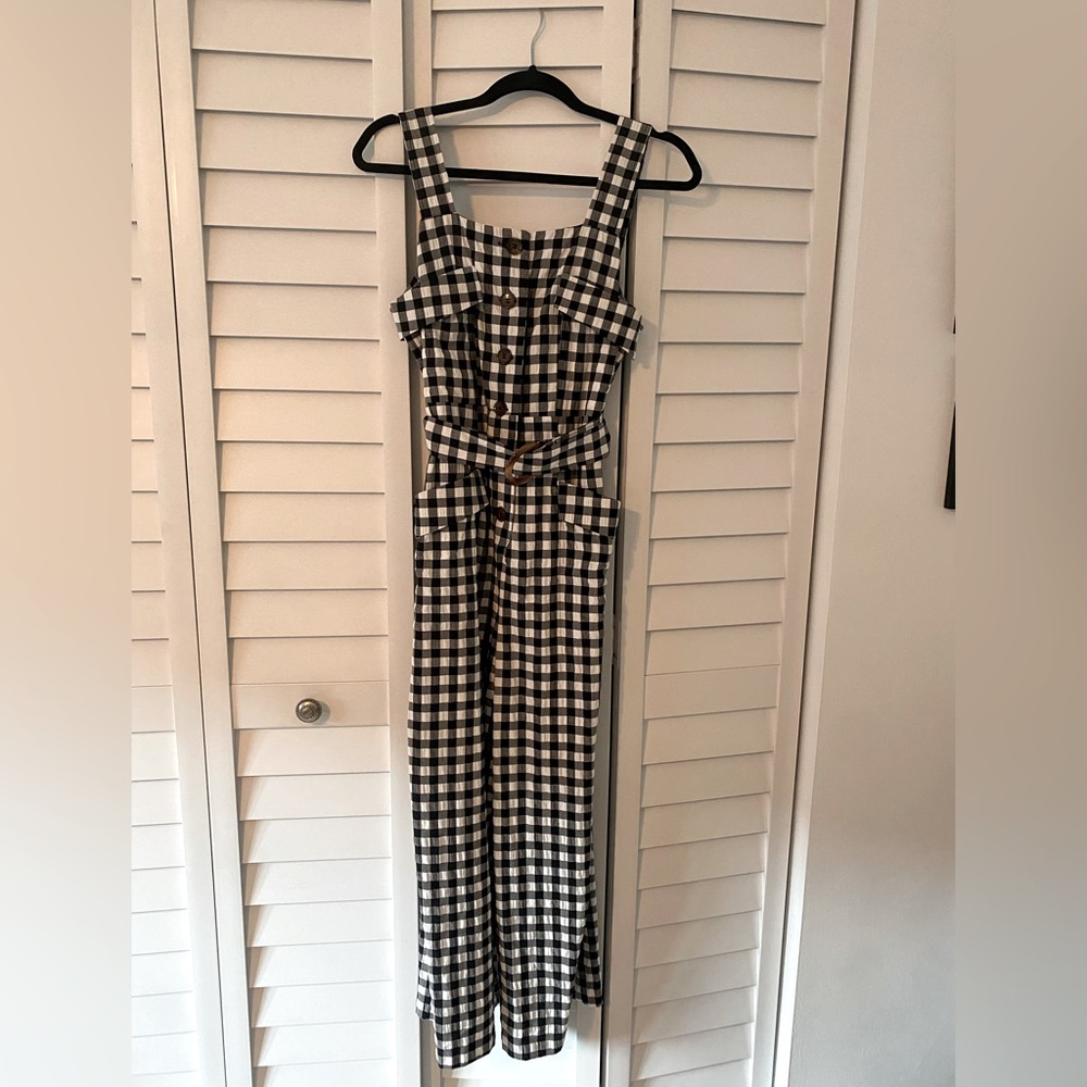 Topshop Black & White Gingham Jumpsuit (New with Tags)